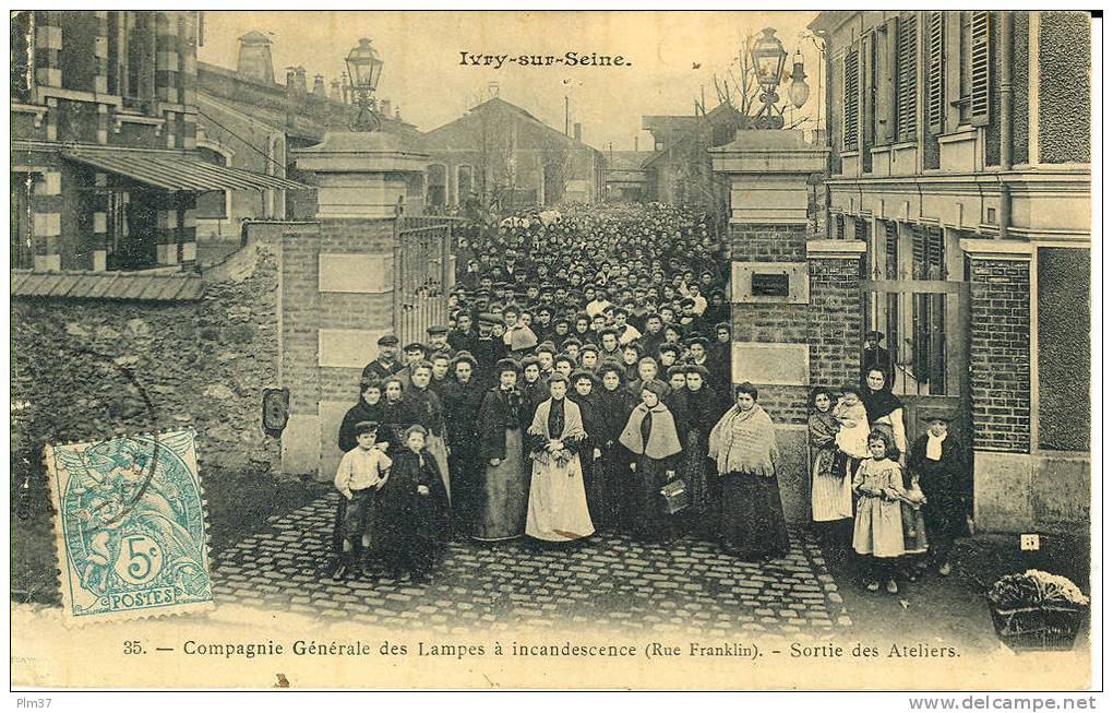 IVRY SUR SEINE - Compagnie Gén. Des Lampes à Incandescence - Sortie Des Ateliers - Ivry Sur Seine