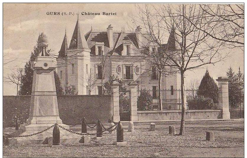 CPA 64 Château Bartet Et Monument Aux Morts Guerre 1914 1918 1939 - Andere & Zonder Classificatie