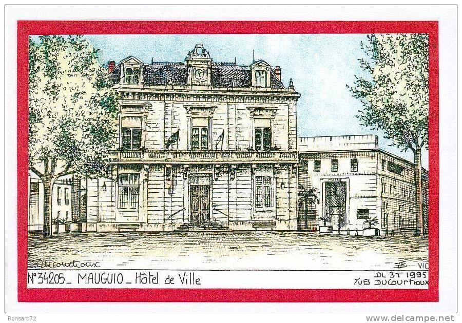 34 MAUGUIO - Hôtel De Ville  - Illustration Yves Ducourtioux - Mauguio