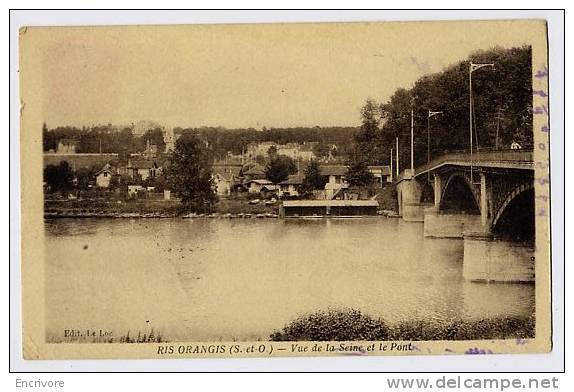 Cpa RIS ORANGIS Vue De La Seine Et Le Pont Lavoirs - Ed Le Loc - Ris Orangis