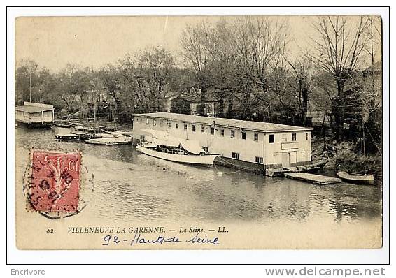 Cpa VILLENEUVE LA GARENNE La Seine - Bateau - Garage SDC- LL 82 - Villeneuve La Garenne