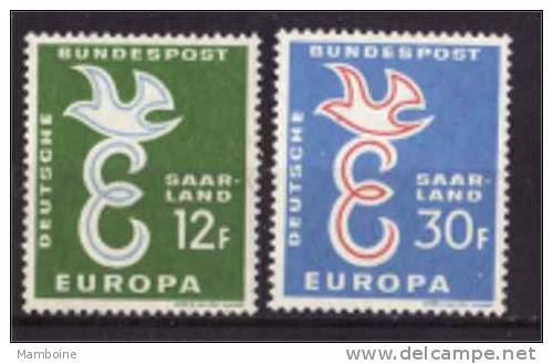 SARRE  1958   EUROPA  N° 421 . 422  Neuf  X X Paire - 1958