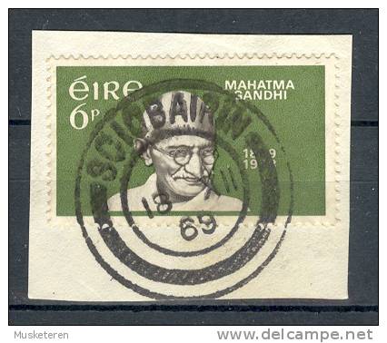 Ireland 1969 Mi. 235 Birth Of Geburtstag Von Mahatma Ghandi Deluxe Sciobairin Cancel On Piece 1969 - Gebraucht