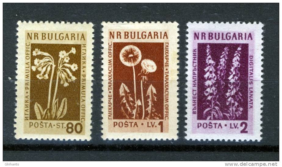 BULGARIA - 1953 MEDICINAL PLANTS TOP VALUES (3) FINE MINT LMM * 929-931 - Nuevos