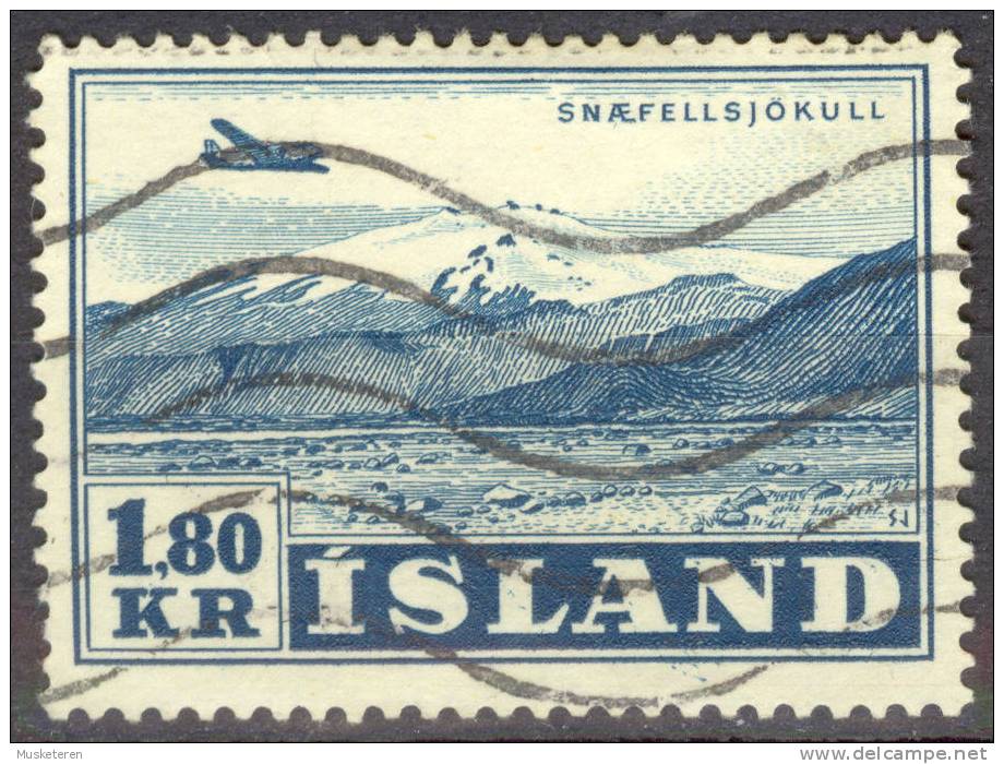 Iceland 1952 Mi. 278     1.50 Kr Aeroplane Over Landscape Flugzeug über Landschaft Snaefellsjökull €11,- - Gebraucht