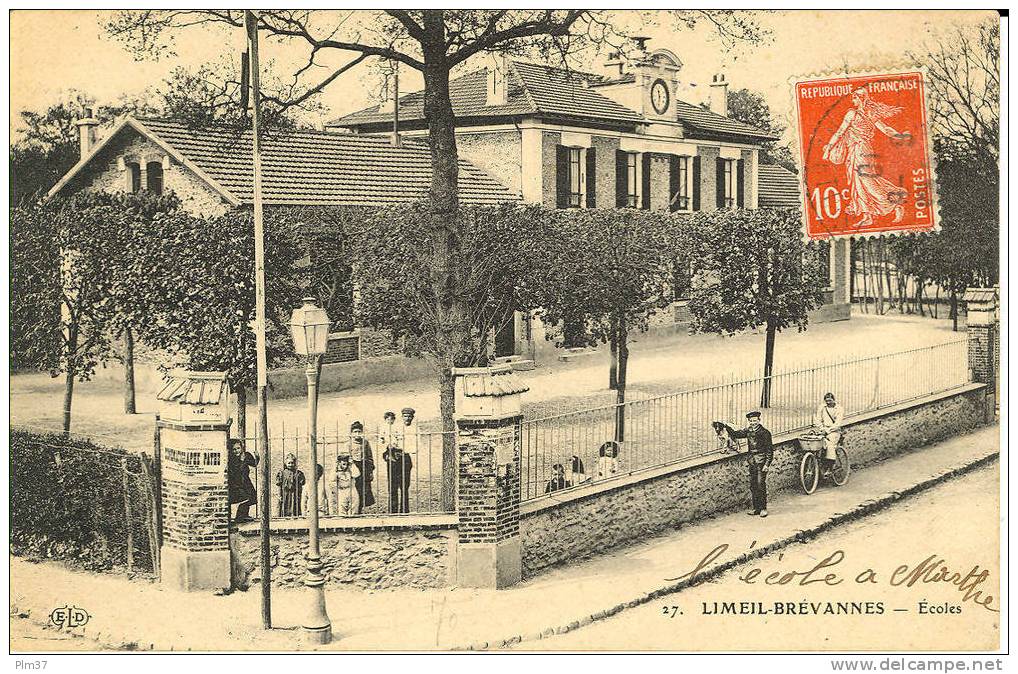 LIMEIL-BREVANNES  -  Ecoles  - Circulé 1910 - Limeil Brevannes