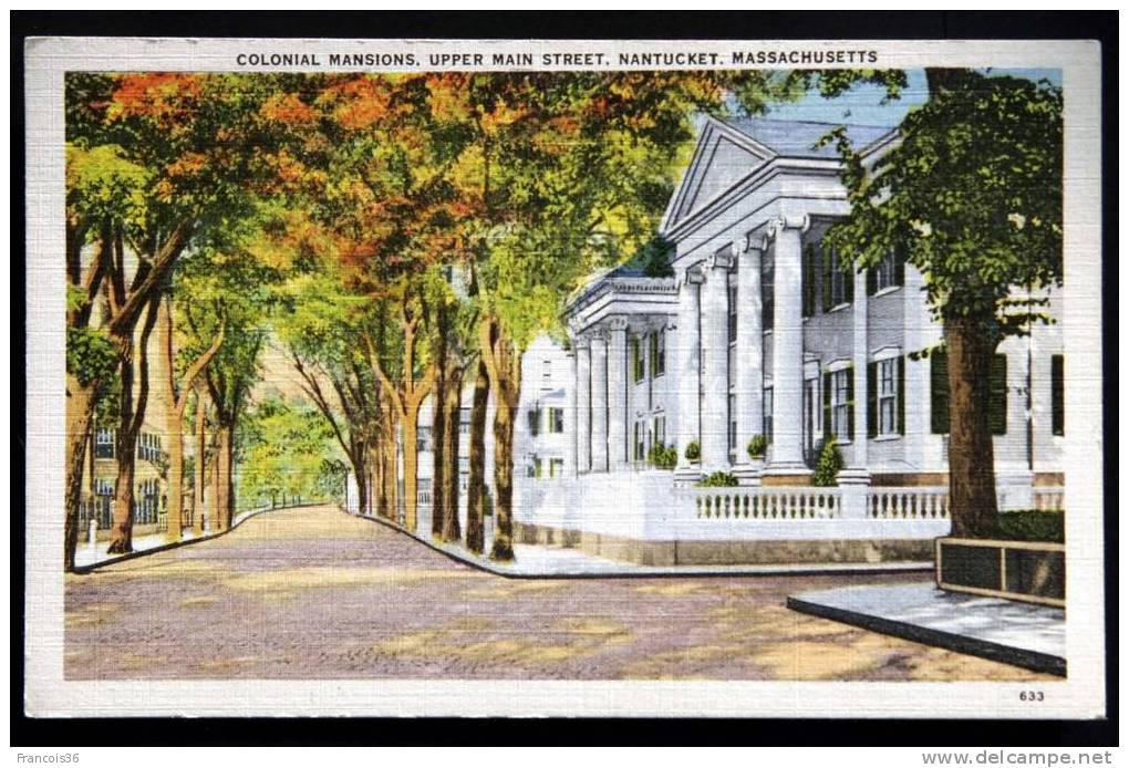 Nantucket - Massachussetts - Colonial Mansions Upper Main Street - Unused - Nantucket