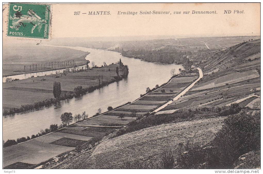 Cpa Du 78 - Mantes Sur Seine - Ermitage St Sauveur - Vue Sur Dennemont - Mantes La Ville