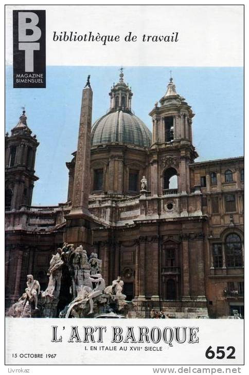 BT N°652 (1967) : L'art Baroque (n°1 : En Italie Au XVIIème Siècle). Bibliothèque De Travail. Freinet. - 6-12 Jahre