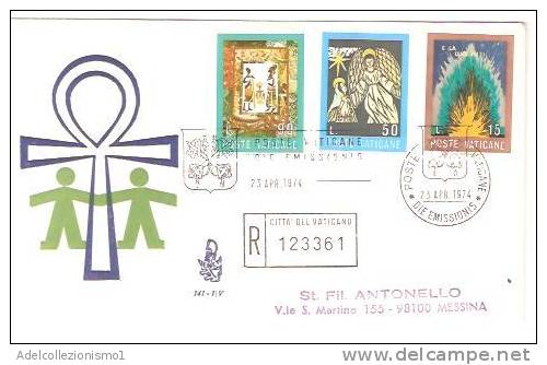 23983)lettera F.D.C.  Con 90£+ 15£+ 50£ Vaticane Da Citttà Del Vaticano A Messina - Storia Postale