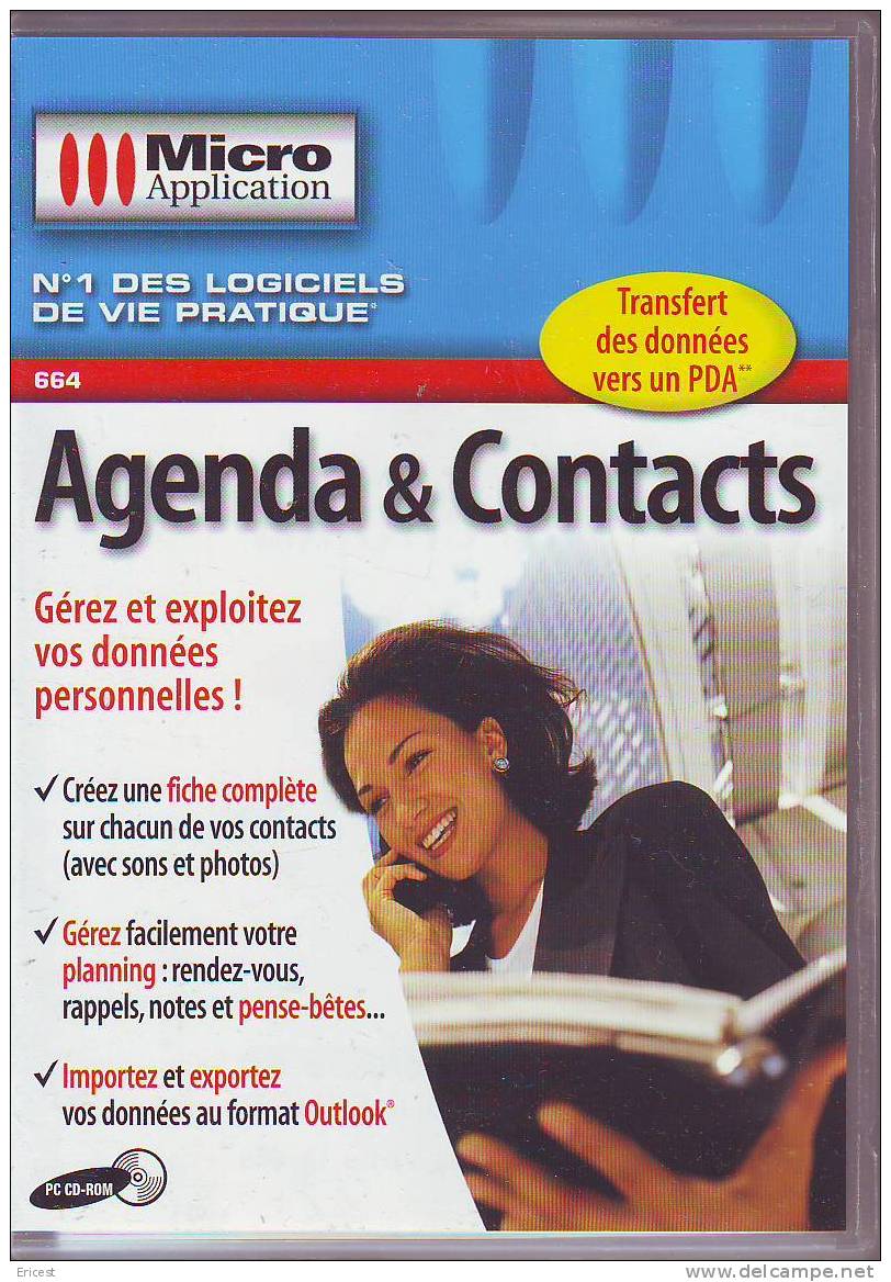 LOGICIEL PC MICRO APPLICATION AGENDA ET CONTACT - CD