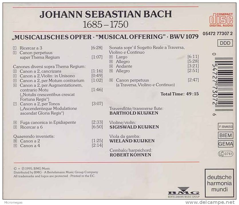 Bach :L'Offrande Musicale, Kuijken - Klassik
