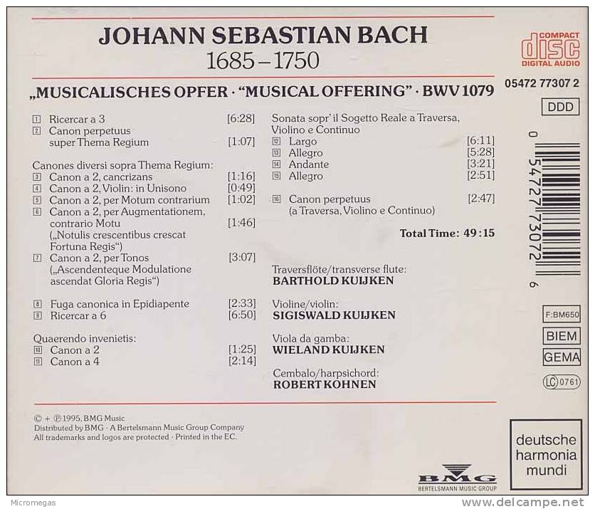 Bach :L'Offrande Musicale, Kuijken - Classique