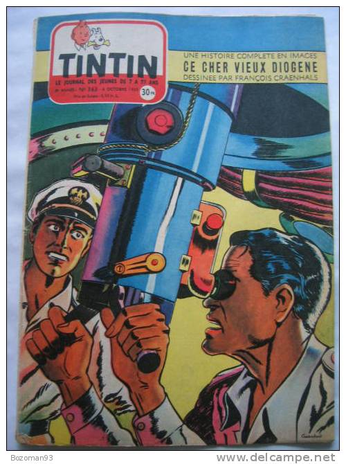 TINTIN N° 363 COUVERTURE FRANCOIS CRAENHALS ( DIOGENE Histoire De 4 Pages Inédite) - Tintin