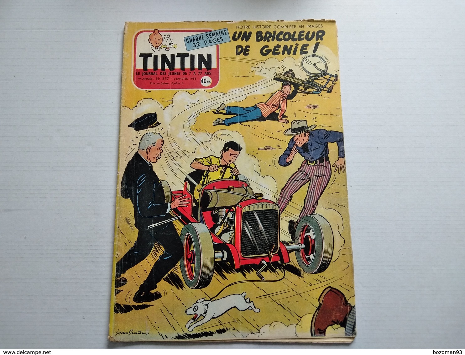 TINTIN N° 377 COUVERTURE DE JEAN GRATON  ( UN BRICOLEUR DE GENIE Histoire De 4 Pages Inédite) - Tintin