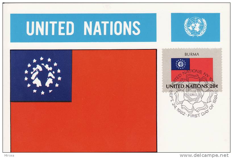 3929 - Nations-Unies New York 1982 - Drapeaux - Luftpost