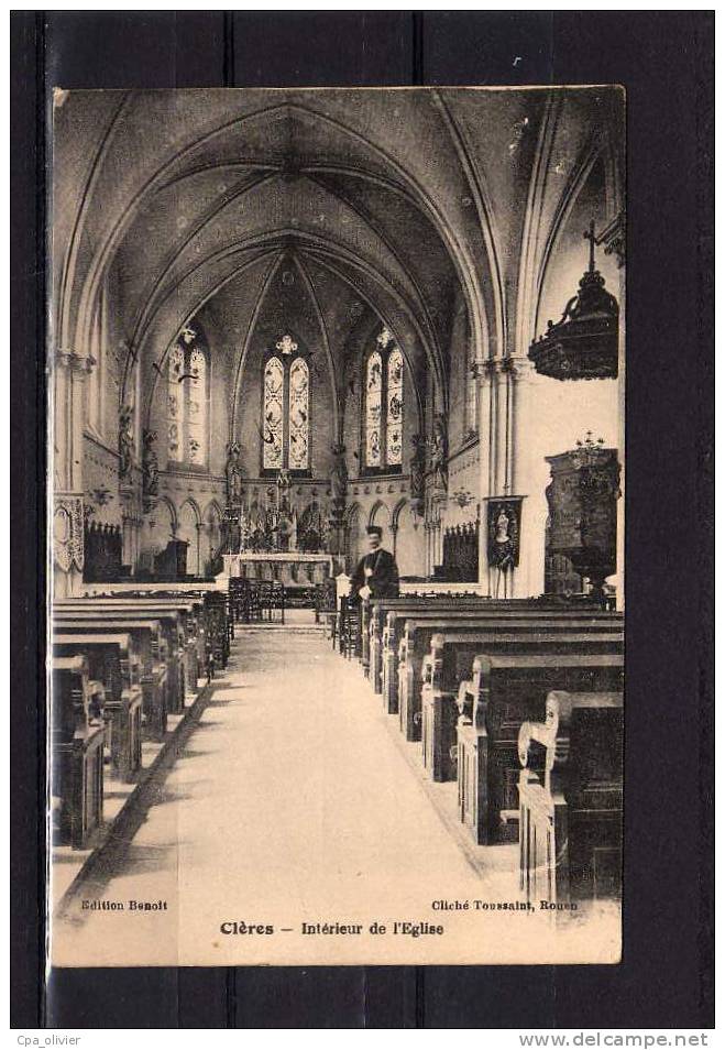 76 CLERES Eglise, Intérieur, Ed Benoit, 1931 - Clères