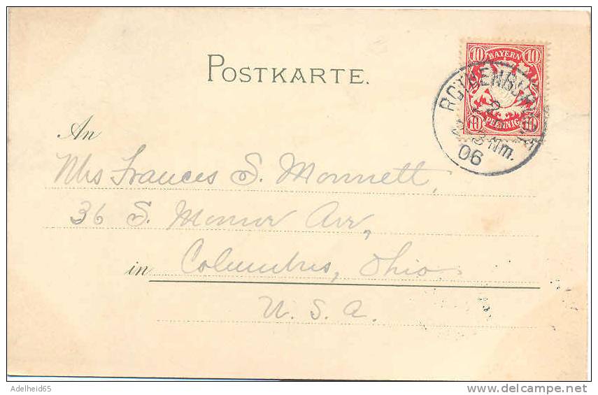 Aquarell Rothenburg Ob Der Tauer Klingenthor (Klingentor) 1906 - Ansbach