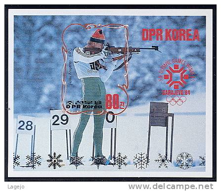 COREE NORD 2408b Vainqueurs Jeux Olympiques D'hiver Sarajevo - Tir (Armes)