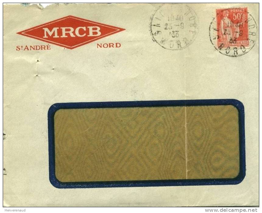 Paix 283 Sur Lettre Des  Ets Bygodt à Saint-André (Nord) ,  Pour Chalon-sur-Saône - 1932-39 Paz