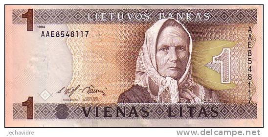 LITHUANIE   1 Litas   Emission De 1994   Pick 53a     ***** BILLET  NEUF ***** - Lituania