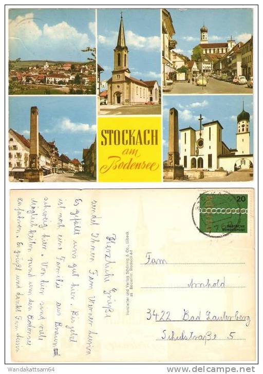 AK STOCKACH Am Bodensee MEHRBILD 5 Bilder Kirchen Säulen VW-Käfer Kath. Pfarrkirche St. Oswald -3.6.71 - 20 Nach  3422 - Stockach