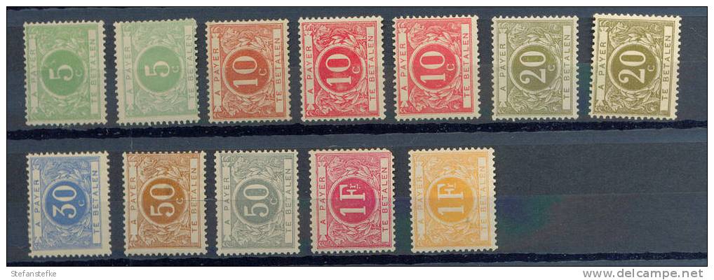 Belgie Ocb Nr:   TX 3 - 11 * MH + Extra's  ( Zie  Scan)  Tand Re Onder Tx 10 ! - Timbres