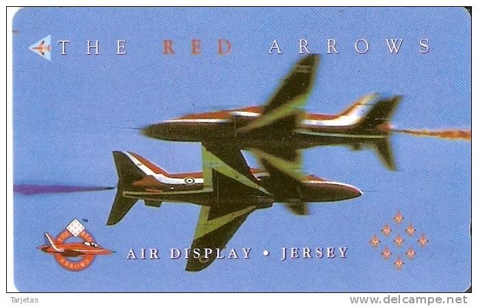 JER-152 TARJETA DE JERSEY DE RED ARROWS  (48JERD)   AVION-PLANE - [ 7] Jersey Und Guernsey
