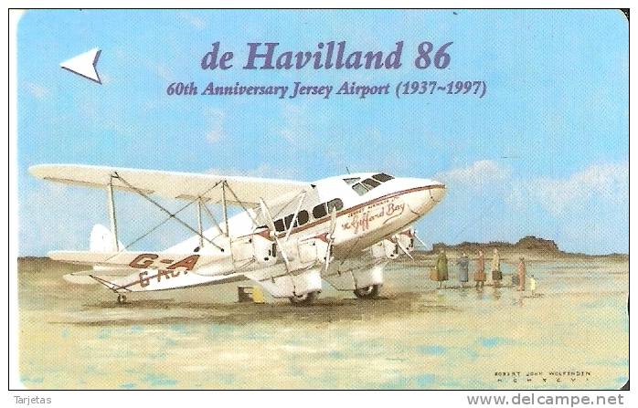 JER-167 TARJETA DE JERSEY DE HAVILLAND  (55JERA)   AVION-PLANE - [ 7] Jersey Und Guernsey