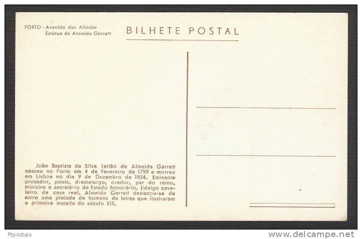 PORTUGAL Garrett 1957 Maximum Postcard / Carte Maximum - Cartes-maximum (CM)