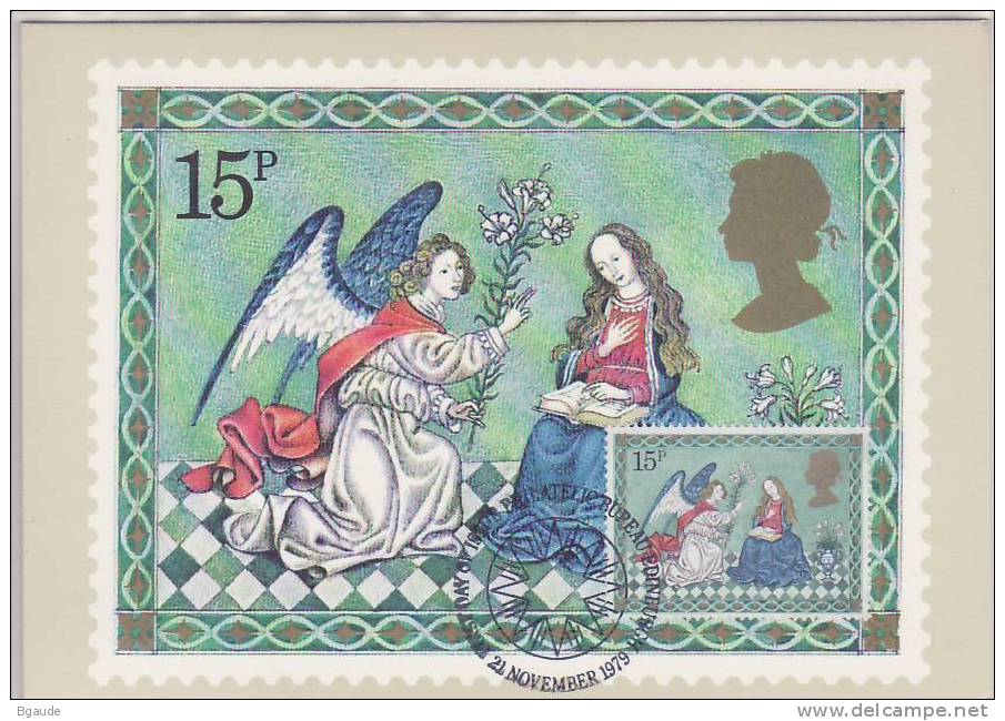 GRANDE BRETAGNE  CARTE MAXIMUM NUM.YVERT  921 NOEL LA NATIVITE - Cartes PHQ