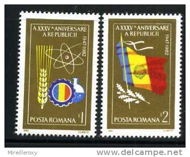 ROUMANIE / SYMBOLE SCIENCES  INDUSTRIE  ATOME  AGRICILTURE / DRAPEAU - Andere & Zonder Classificatie