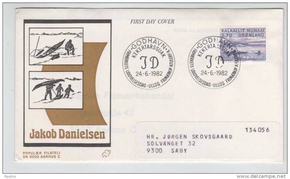 Greenland FDC 24.6.1982 Jakob Danielsen With Cachet Sent To Denmark - Other & Unclassified