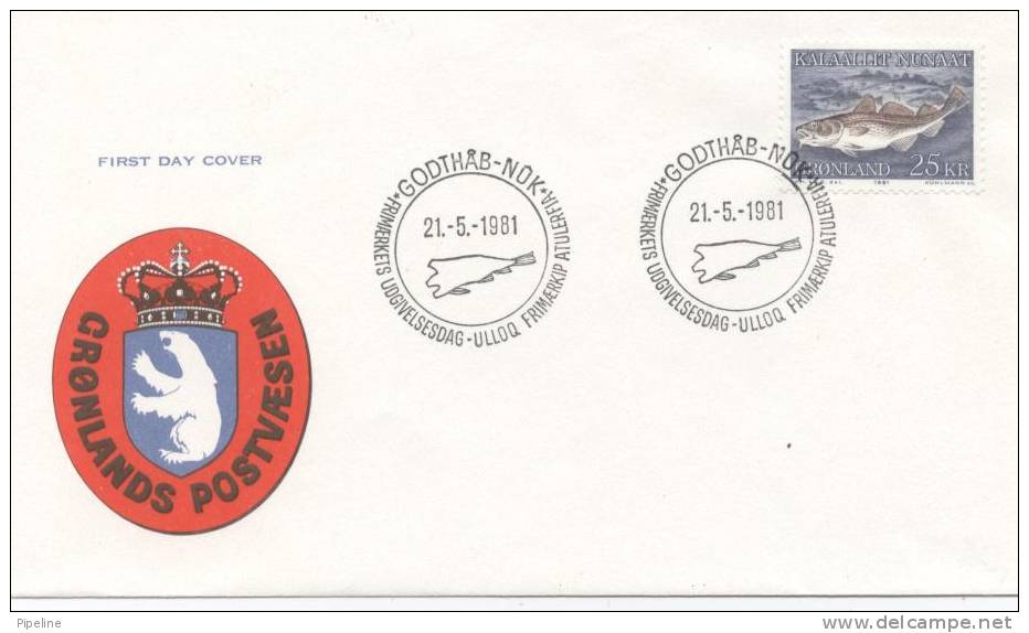 Greenland FDC Cod With Cachet 21-5-1981 - Autres & Non Classés