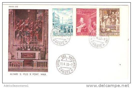 24096)lettera F.D.C. Altare S. Pius X Con 60£+35£+15£  Vaticane  Da Città Del Vaticano A Città - Covers & Documents