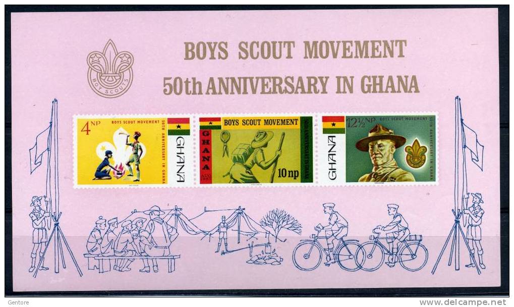 1967 GHANA   50° Ann. Scoutism Block  Yvert Cat. N° 27  Absolutely Perfect MNH ** - Other & Unclassified