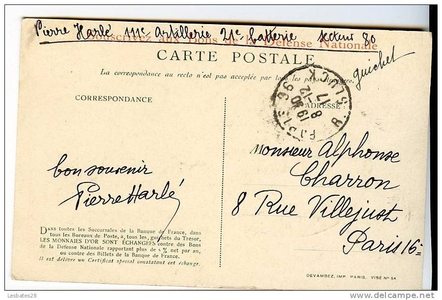 CPA 1915- Pour La France-L'or Combat Pour La Victoire-Le Coq-Militaria-Monnaies-OR-Banque De France-propagande-M 128 - Monnaies (représentations)