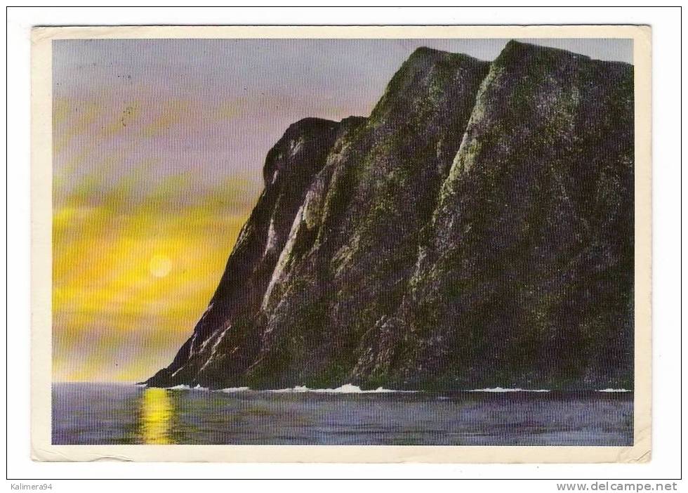 NORVÈGE  ( NORGE ) / CAP NORD  ( NORDKAPP ) / 71° 10´ 21" ( Soleil De Minuit ! )/ Cachet "TRONDHEIM-KIRKENES" Du 16-7-58 - Norvège