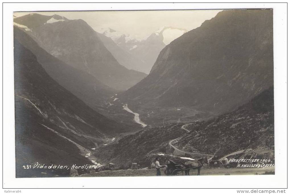 NORVÈGE  /  NORGE  /  NORDLAND  /  VIDEDALEN, NORDFJORD ( Attelage, Calèche ) /  Tirage Argentique , Cliché Pris En 1909 - Norvège