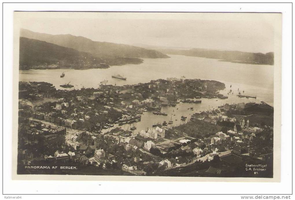 NORVÈGE  /  NORGE  /  NORDLAND  /  PANORAMA  AF  BERGEN  ( Vue Aérienne ) /  Tirage Argentique - Norvège