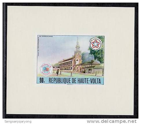 US Bicentenaire, Burkina Faso Sc404 D/S US Bicentennial, Seat Of Government - Onafhankelijkheid USA