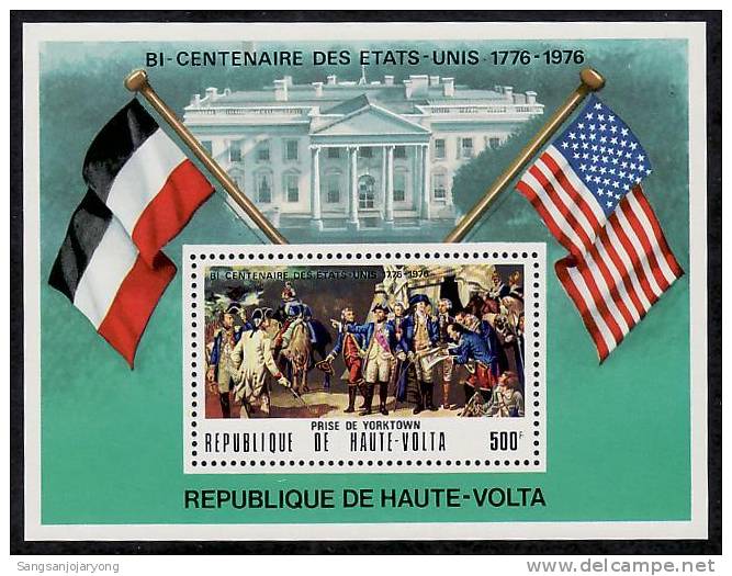 US Bicentenaire, Burkina Faso Sc367A US Bicentennial, Yorktown - Indépendance USA