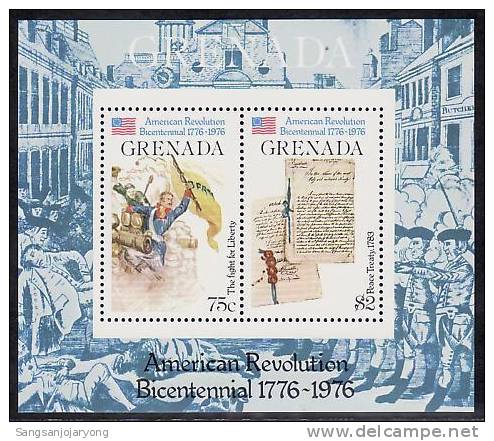 US Bicentenaire, Grenada Sc723 US Bicentennial, Peace Treaty - Indépendance USA