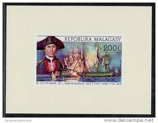 US Bicentenaire, Malagasy ScC138 D/S US Bicentennial, J. P. Jones, Ship - Onafhankelijkheid USA