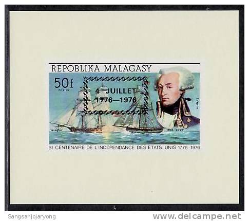 US Bicentenaire, Malagasy Sc565 D/S US Bicentennial, Lafayette, Ship - Onafhankelijkheid USA