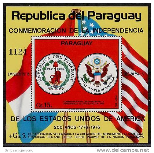 US Bicentenaire, Paraguay ScC423 US Bicentennial, Arms - Indépendance USA