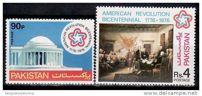 US Bicentenaire, Pakistan Sc408-9 US Bicentennial, Declaration Of Independence - Indépendance USA