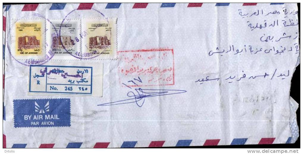 JORDAN / EGYPT / 2002 REGISTERED LETTER FROM JORDAN TO EGYPT / 2 SCANS . - Jordanie