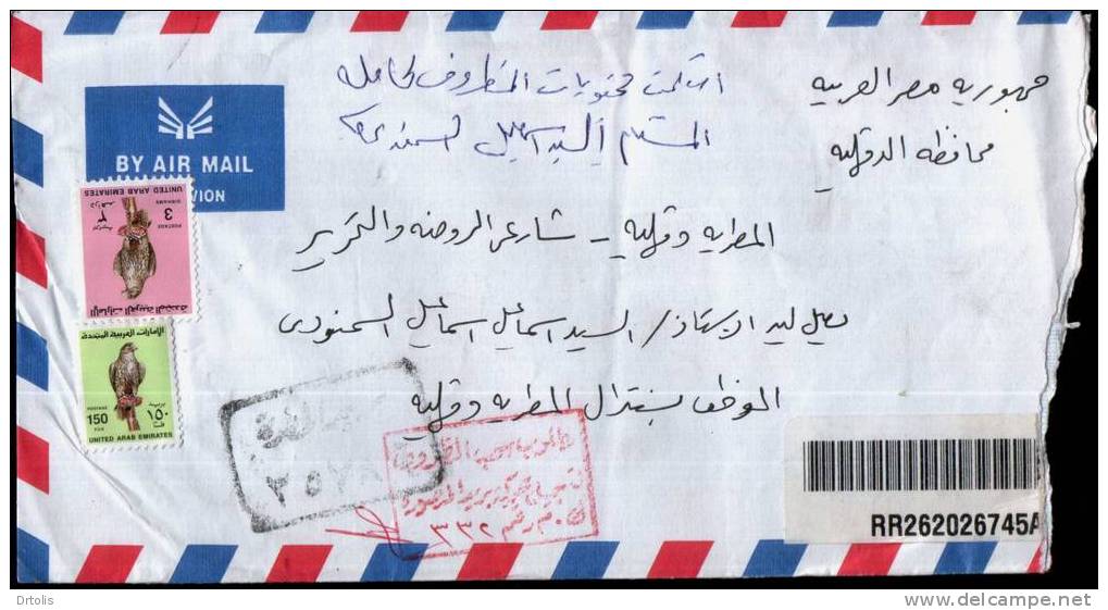 UAE / EGYPT / 2002 REGISTERED LETTER FROM DUBAI TO EGYPT / 2 SCANS . - Dubai