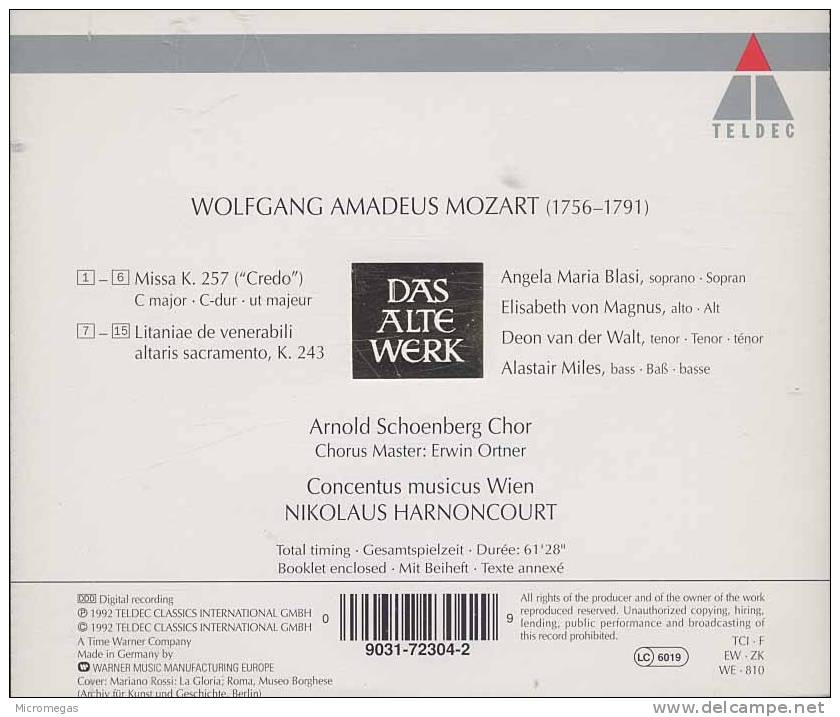 Mozart : Messe En Ut K.257, Harnoncourt - Classique